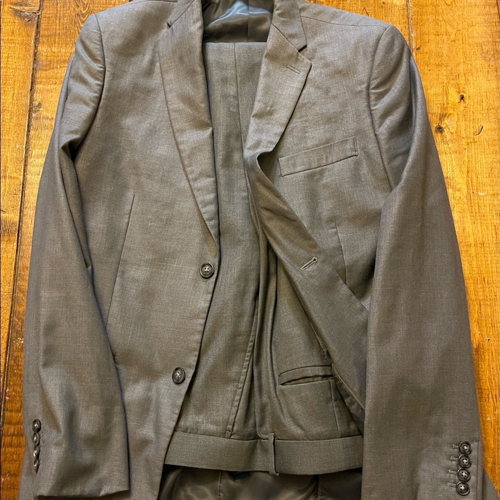 Perry Ellis Suit Blazer Sports Coat Pants 38 R Slim